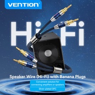 Vention Speaker Wire with Dual Banana Plugs Hi-Fi Support Gold-Plated For Amplifier Sound Receiver C