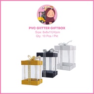 10 PCS Transparent Box with Ribbon / PVC Glitter Gift Box for Glassware Doorgift Goodies / Bekas Kaca Wedding Party
