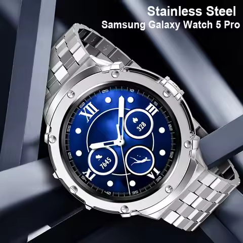 Stainless Steel case+Strap For Samsung Galaxy Watch 5 Pro 45mm (not watch) metal Bumper Cover Bracel