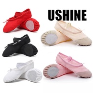 USHINE Ballet Canvas Dance Shoes Flat Slipper for Kids Toddler Women Ballet Slippers for Dancing Yoga Training Shoes