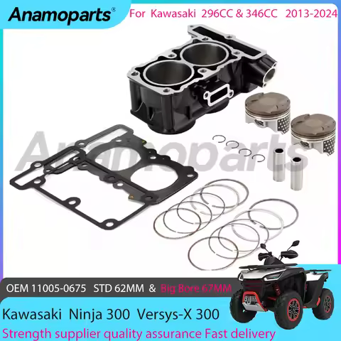 Big Bore 67 mm STD 62mm Cylinder Block piston Rebuild Overhaul Kit For 13-24 KawasaKi Ninja 300 CC Z
