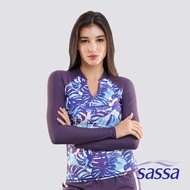Sassa Velvet Azure Long-Sleeved Rashguard With UPF50 Swimwear For Women