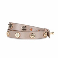 【TORY BURCH】鉚釘皮革手環-大象灰