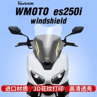 es250i wmoto windshield replacement kit, heightened and widened front windshield, windproof wmoto ES