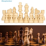 SEPTEMBER 32PCS Word Chess Set, International Wooden Wooden Chess, King Education Improve Intelligence Standard Chess Game International Chess Tables