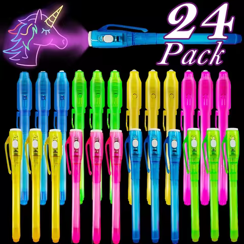 Invisible Ink Pen with UV Black Light Party Favor for Kids 8 12 Secret Spy Pens Magic Disappearing I
