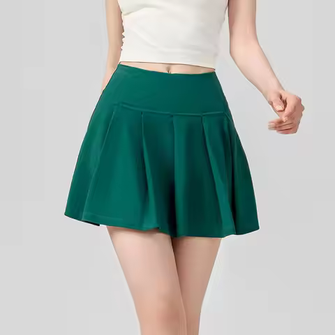 Women's Sport Skirt with Pockets Running Half-body Pleated Skirt Yoga Skirt