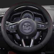 Steering Wheel Covers ปลอกหุ้มพวงมาลัยรถ ปลอกหุ้มหนัง ที่หุ้มพวงมาลัยรถยนต์ ดีไซน์สวย หรูหรา ทันสมัย กันลื่น ดูดซับเหงื้อ 38CM(15นิ้ว) VA33