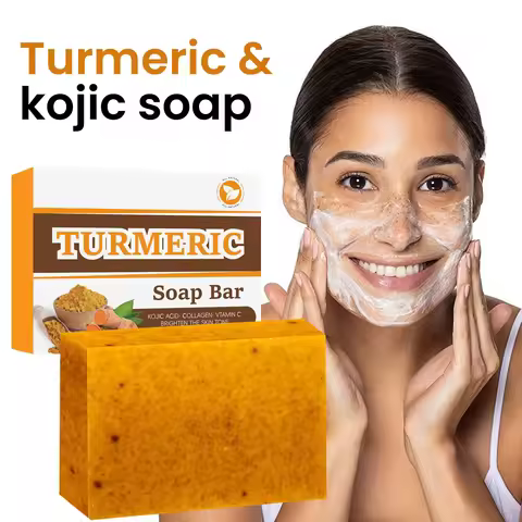 Lemon Turmeric Kojic Acid Glowing Soap Handmade Soap Brightening Moisturizing Lotion Body Facial Soa