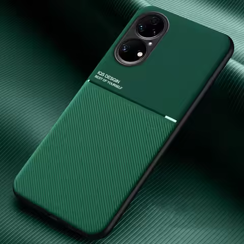 For Huawei P50 P 50 Pro Case Car Magnetic Holder Leather Texture Phone Cases For Huawei P50 Pro P50P
