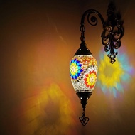 E14 Mediterranean Style Art Deco Turkish Mosaic Wall Lamp Handcrafted Mosaic Glass Romantic Wall Lig