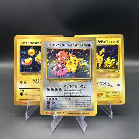 3Pcs Anime Diy Ptcg Proxy Collectible Cards Japanese Lightning Mouse Jigglypuff Holo Foil Premium Gr