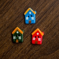 20mm Colorful Small House Ceramic Buttons Clothing Accessories Accessories Accessories Jingdezhen Ha