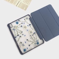 藍色小花手工押花iPad殼 iPad Air 11寸13寸iPad Pro11寸13寸