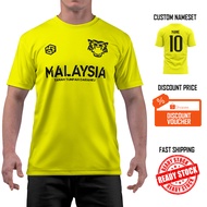 [READY STOCK] Malaysia ''Harimau Malaya" Jersey Yellow/Black - Jersi Roundneck