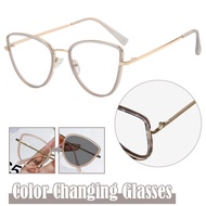 Women's Metal Cat-eye Style Glasses Retro Fashionable Changing Glasses Versatile Color G7