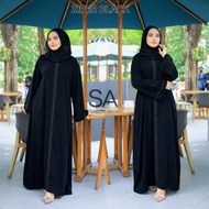Black abaya gamis turkey zipper black jetblack saudi abaya dubai abaya turkey