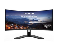 GIGABYTE G34WQC 34" 144Hz Ultra-Wide Curved Gaming Monitor, 3440 x 1440 VA 1500R Display, 1ms (MPRT)