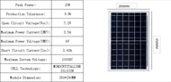 แผงโซล่าเซลล์พร้อมสายยาว 1 เมตร 6V 12V 18V 20W 30W 40W 50W 70W Polycrystalline Thailand Lighting Sol