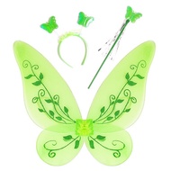 Kids Girl Angel Wings Green Wings Cosplay Costume Set Wings for Angel Photography Props