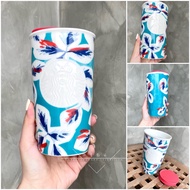 American Starbucks Cup Limited Out of Print Blue Flower Embossed Goddess Double-Layer Ceramic Cup Mug Water Cup