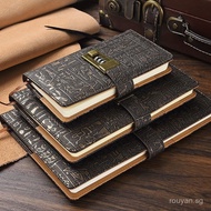 100 Pages A6/A5/B5 Code with Lock Diary Book Notepad Agenda Planner European Style Retro Notebook Si