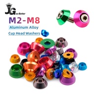JK M2 M2.5 M3 M4 M5 M6 M8 Colours Load Spreading Cone Washers Anodised Aluminium