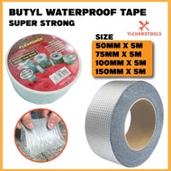[READY STOCK] 5M Aluminum Foil Butyl Waterproof Tapes Strong Adhesive Repair Crack Roof Hose Anti-Le