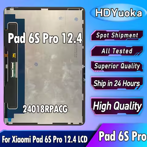 12.4" High Quality For Xiaomi Pad 6S Pro LCD Display Touch Screen Digitizer Assembly For Xiaomi Pad 