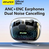 Awei T52 ANC+ENC True Wireless Bluetooth 5.3 Noise Cancelling Earbuds Gaming Earpiece With Mic
