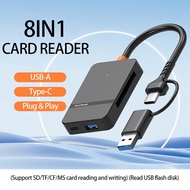Kebidumei 8 In 1 USB C CF Card Reader USB 3.0 Type CTF CF MSD Memory Card Reader OTG USB Card Reader