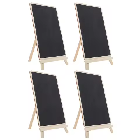 4 Pcs Vertical Writing Board Chalk Sign Mini Boards Outdoor Chalkboards Boxwood with Stand Desktop M
