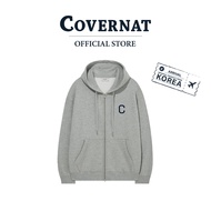 COVERNAT Hoodie C Logo Hooded Zip-Up Melange Grey (70031SLGHDU_S6GYXX)