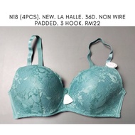 N18. LA HALLE NON WIRE BRA 36D