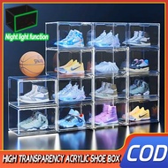 ⚡luminescence  Acrylic Shoe Box Stackable Magnetic Shoe Box Transparent Shoe Storage Box Shoe Rack O