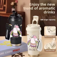 TERMOS Llama Animals Cutie Tumbler Coffee Stainless Steel CUP 500 ML Vacuum Mug Thermos Coffee Cup C