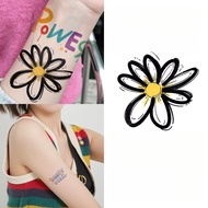 GD GD GD Same Style Small Daisy Tattoo Stickers Niche High-End Daisy Rainbow Semi-Permanent Waterpro