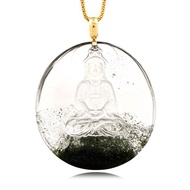 【正佳珠寶】綠幽靈 頂級聚寶盆 寶瓶觀音 42g 綠幽靈吊墜