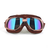 แว่นตาป้องกัน UV แว่นตานักขี่จักรยานนักบินวินเทจแว่นตานักบินแว่นตาสตีมพังค์หมวกกันน็อค
