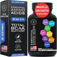Essential Amino Acids Supplement for Women & Men - EAA + BCAA - 120 pills