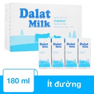 Thùng 48 hộp sữa tươi tiệt trùng Dalat Milk ít đường 180 ml (từ 1 tuổi)