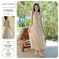 Gentle long DRESS with embroidered flowers for Miss MOCA DRESS - COQUI, gentle muse DRESS