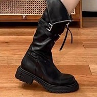 Thick-heeled knight boots, high-tube model, new spring-hot collection 2026, vintage style, anti-slip