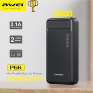 Awei P6K P19K 20000mAh Powerbank Intelligent Multiple Output Power bank With Dual Input Type-C Micro