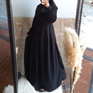 Gamis Wanita Jingga Wolfis Tebal | Dress Basic Kancing Wolfis Premuim Polos | Daily Dress Remaja