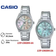 Casio LTP-1302DS Ladies 50M WR Watch Stainless Steel mother of pearl - LTP-1302D