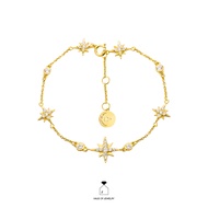 Haus of Jewelry CELESTIAL CHAIN BLACELET ข้อมือเงินแท้ ประดับเพชรคิวบิกเซอร์โคเนีย (Cubic Zirconia)