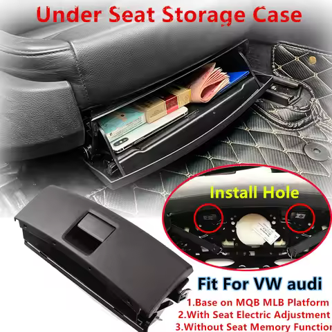 Under Seat Storage Box Organizer Case Tray For Audi A3 8V 8Y A4 B8 A5 A6 Q3 Q5 For VW Magotan Tiguan