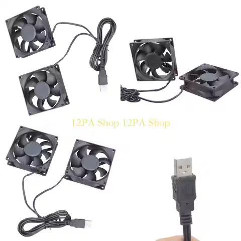 12PA 80x80x25mm Fan 8025 5VDC Brushless Computer Cooling Fan 2300RPM USB Ball Bearing