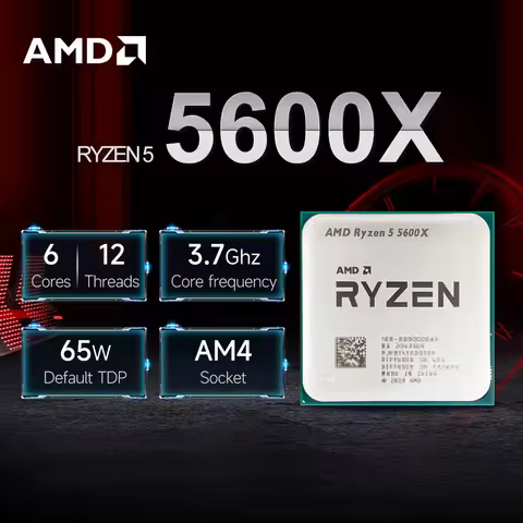 NEW AMD Ryzen 5 5600X L3=32M 7NM DDR4 3.7GHz 6-Core 12-Thread R5 5600X Processor 65W Gaming CPU Sock